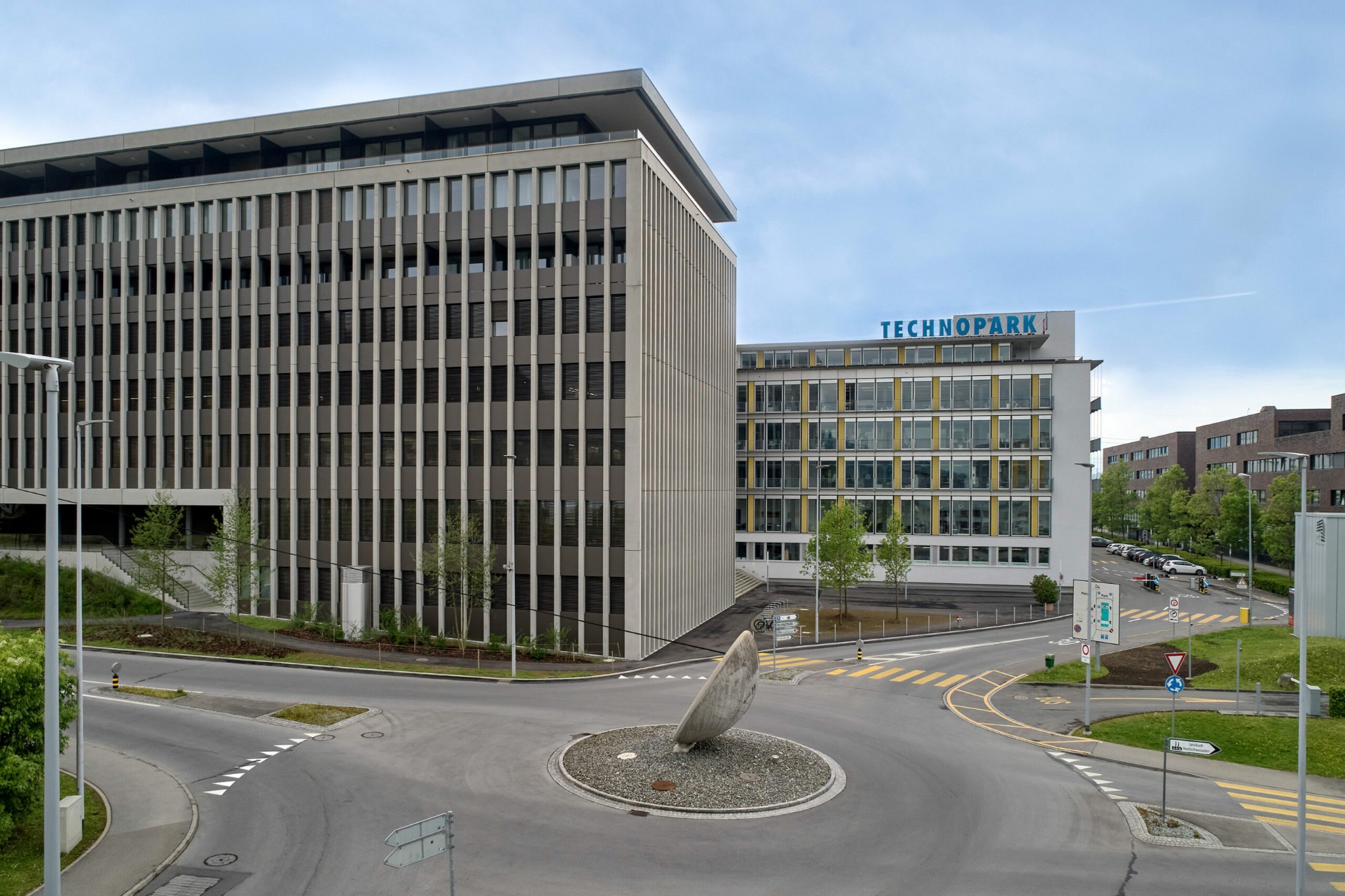 Technopark Luzern main building with roundabout